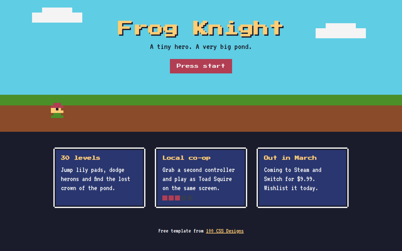 Retro Pixel CSS template preview