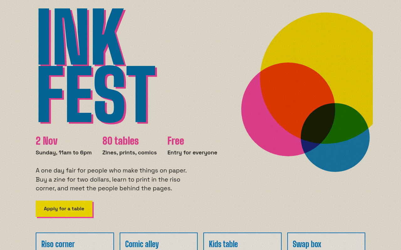 Risograph Poster CSS template preview