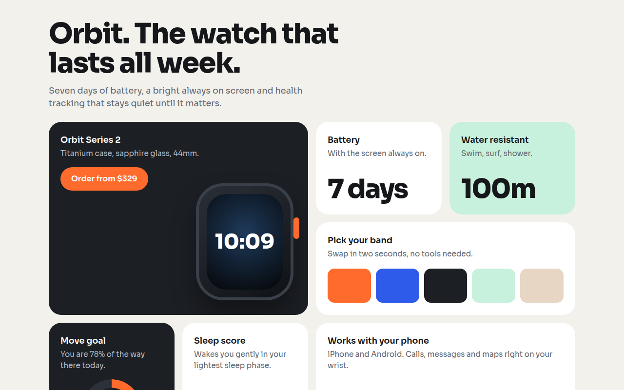 Bento Grid CSS template preview