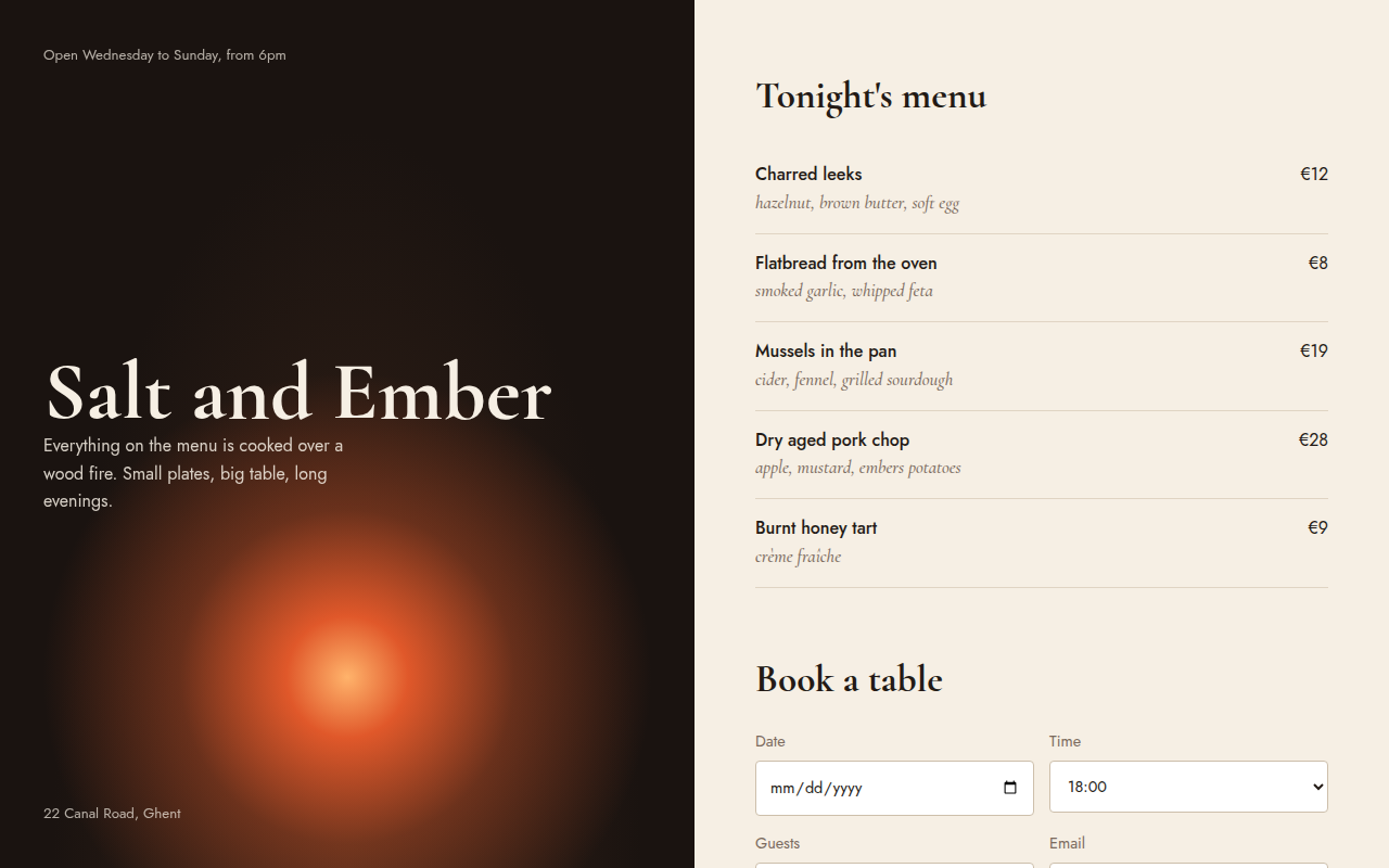 Split Screen CSS template preview