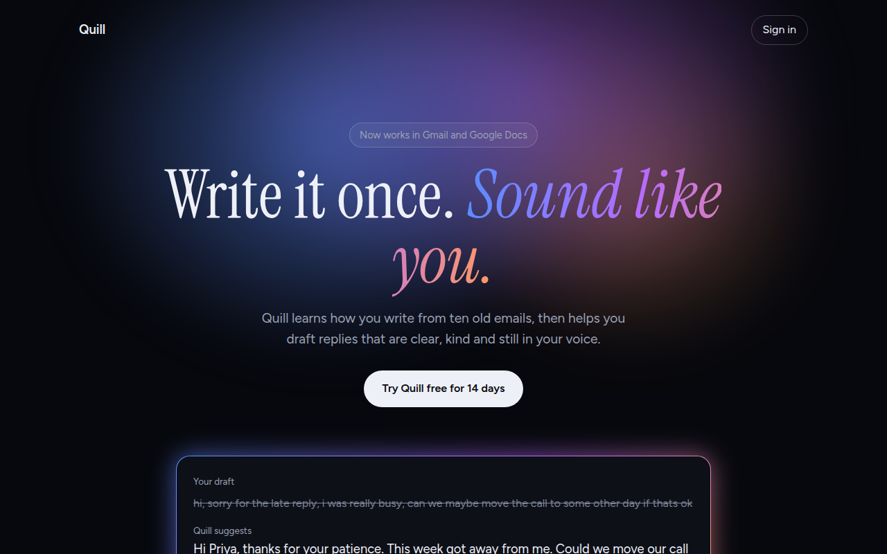 AI Glow Gradient CSS template preview
