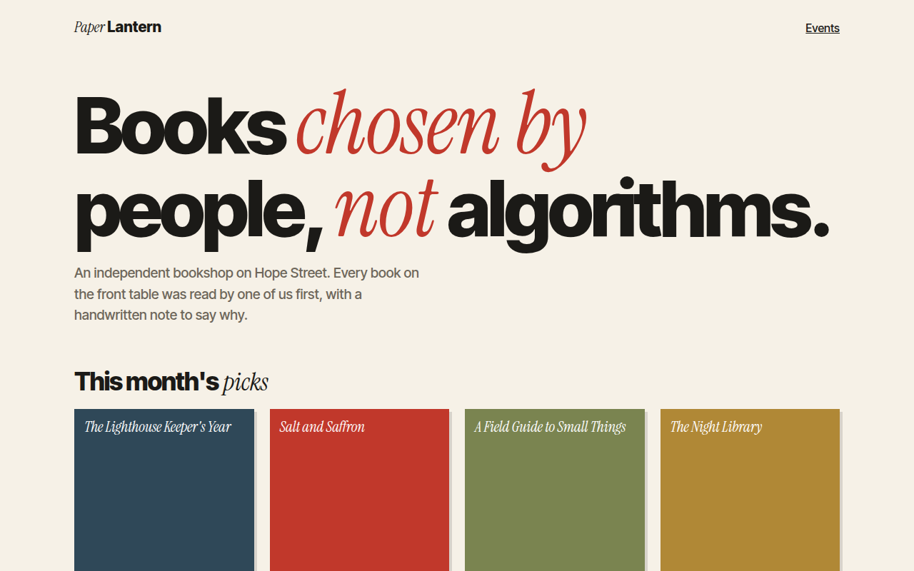 Mixed Font Pairing CSS template preview