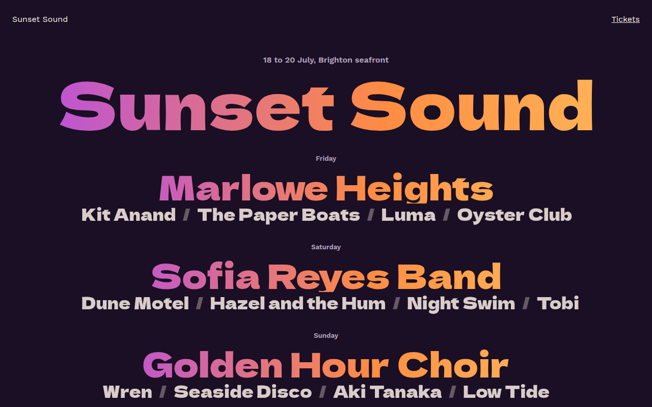 Gradient Text CSS template preview