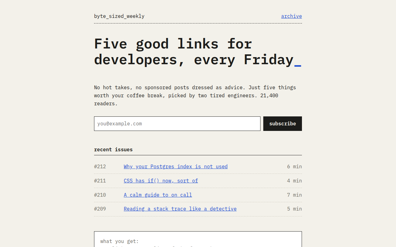 Monospace CSS template preview
