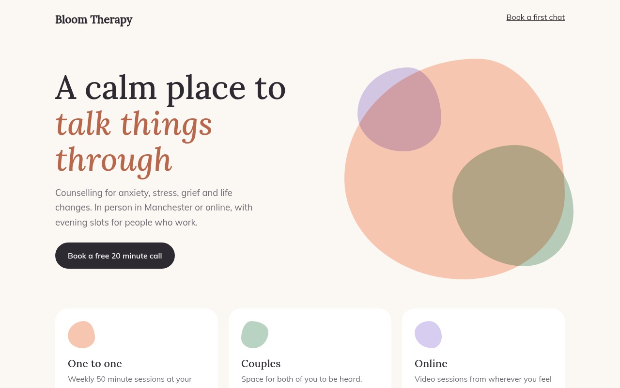 Morphing Blobs CSS template preview