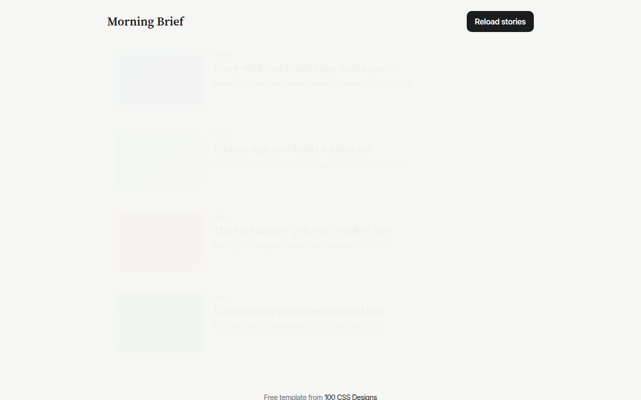 Skeleton Loaders CSS template preview