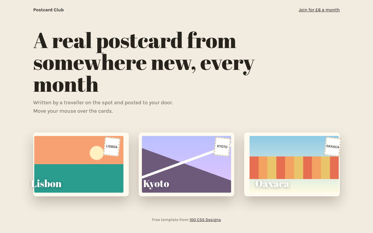 3D Tilt Cards CSS template preview