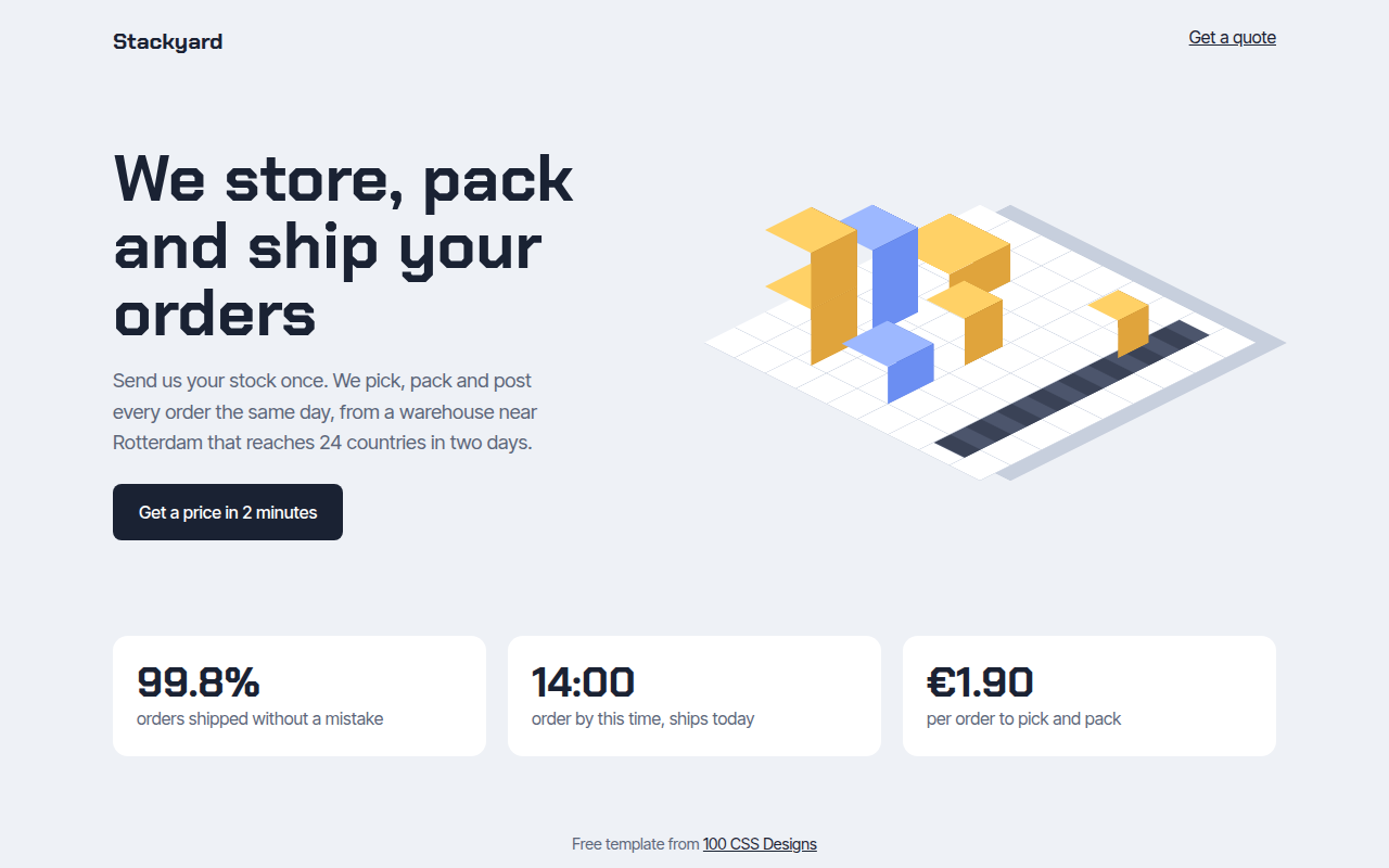 Isometric CSS template preview