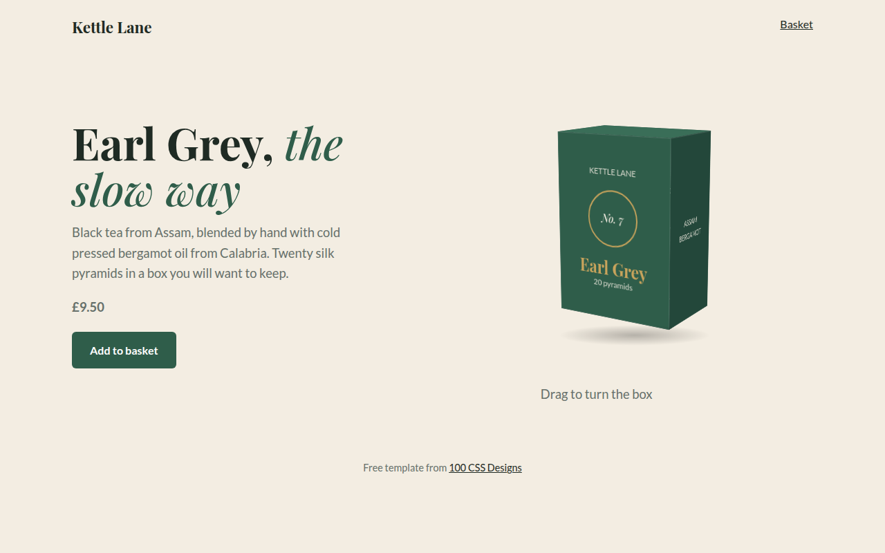 3D Product Box CSS template preview