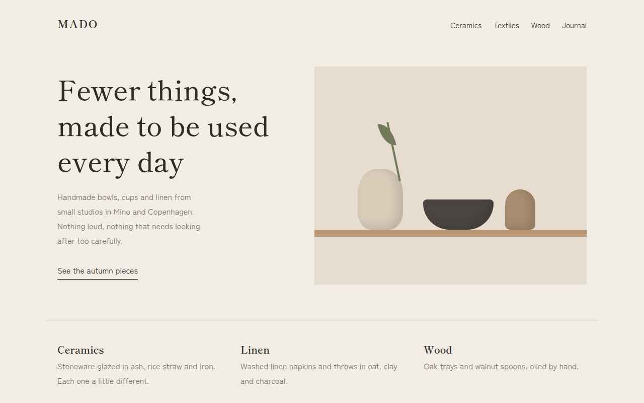 Japandi CSS template preview