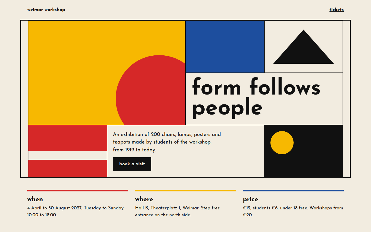 Bauhaus CSS template preview