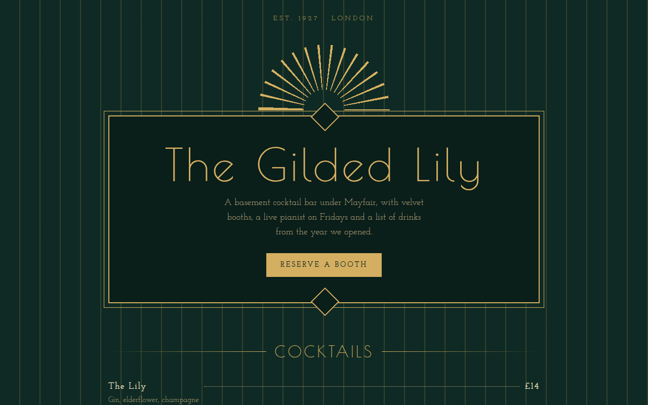 Art Deco CSS template preview