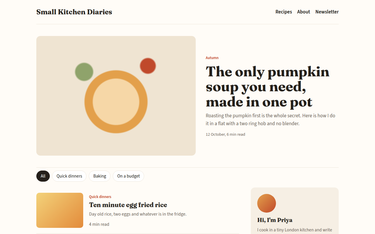 Blog CSS template preview