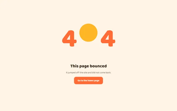 Bouncing Ball 404 page template preview