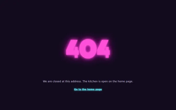 Flicker Sign 404 page template preview