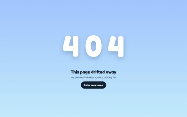 Floating Numbers 404 page template preview