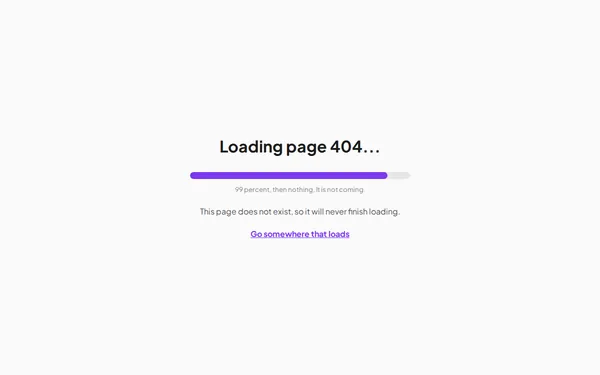 Endless Loading 404 page template preview