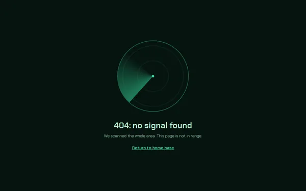 Radar 404 page template preview