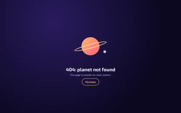 Planet 404 page template preview