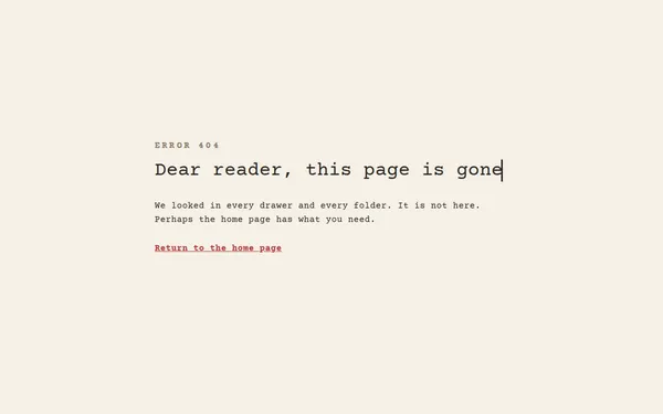 Typewriter 404 page template preview