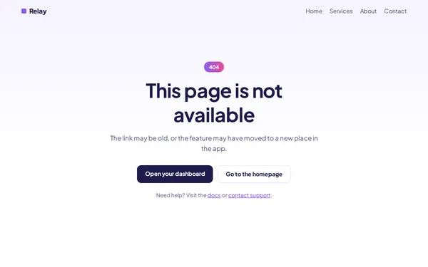 SaaS 404 page template preview