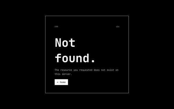 Dark Mono 404 page template preview