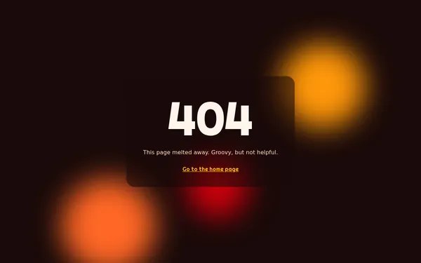 Lava Lamp 404 page template preview