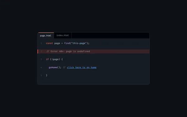 Code Editor 404 page template preview