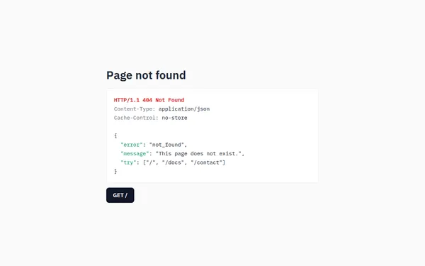 HTTP Response 404 page template preview