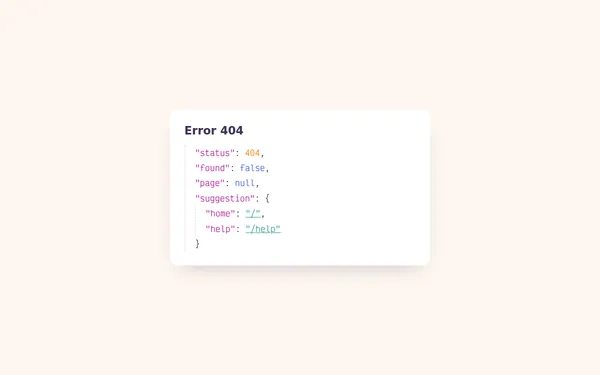 JSON Viewer 404 page template preview