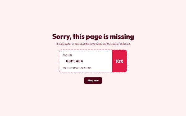 Coupon 404 page template preview