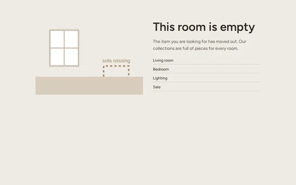 Furniture 404 page template preview