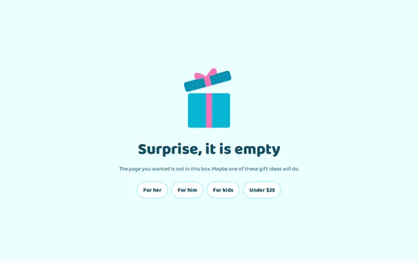 Gift Shop 404 page template preview