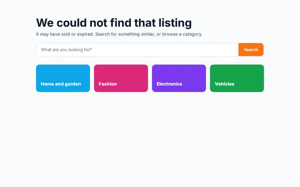 Marketplace 404 page template preview