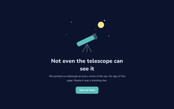 Telescope 404 page template preview