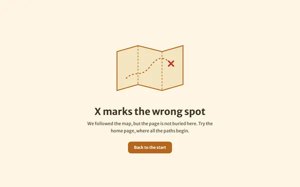 Treasure Map 404 page template preview