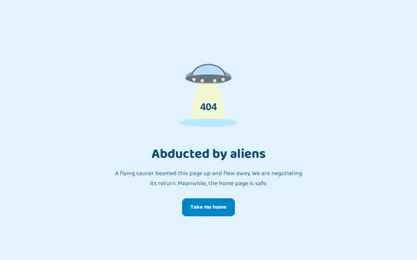UFO 404 page template preview