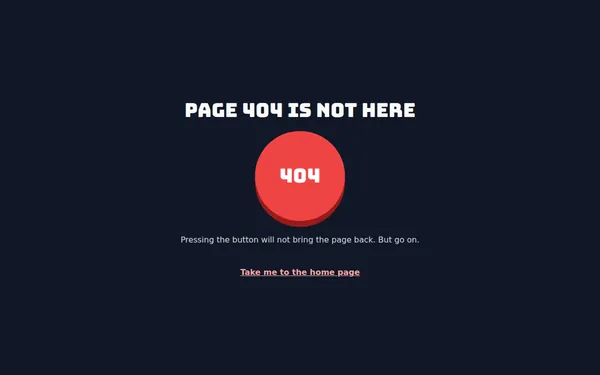Button Masher 404 page template preview
