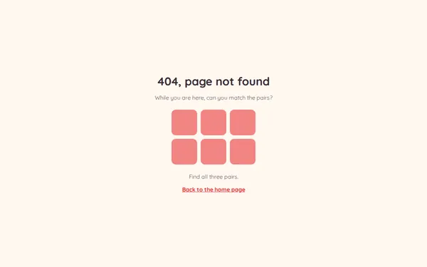 Memory Cards 404 page template preview