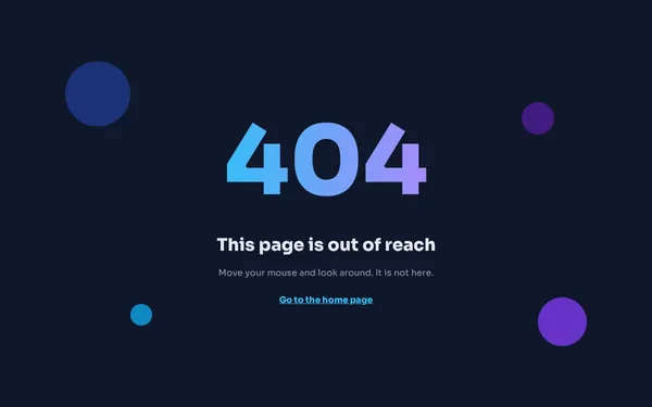 Parallax 404 page template preview