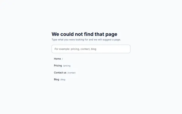 Search Helper 404 page template preview