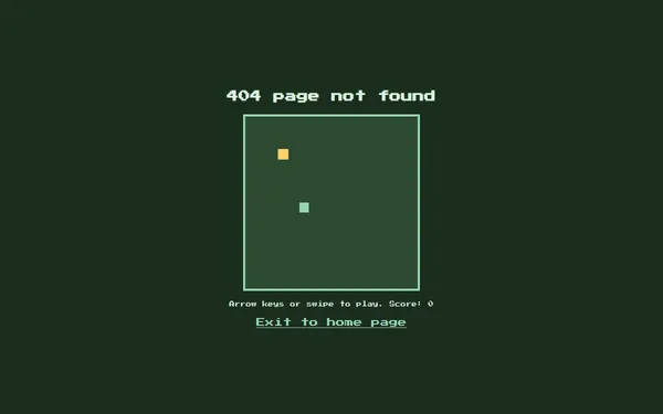 Snake 404 page template preview