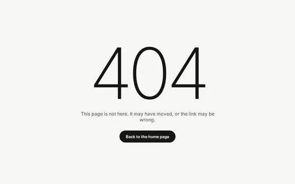 Big Number 404 page template preview