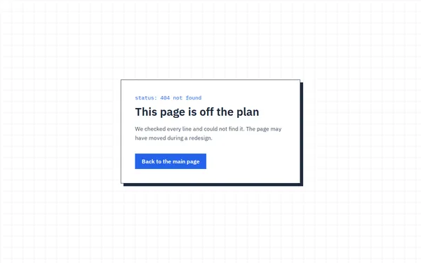 Grid Lines 404 page template preview