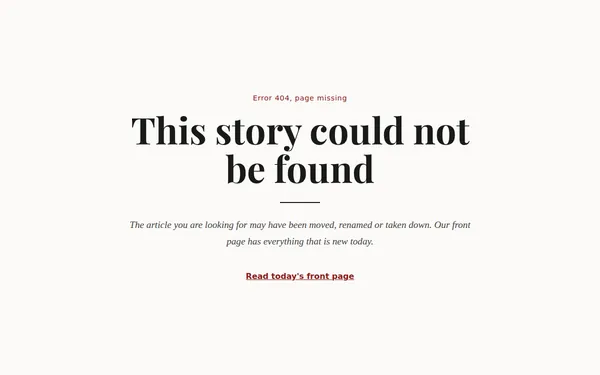 Serif Editorial 404 page template preview