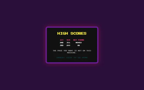 Arcade 404 page template preview