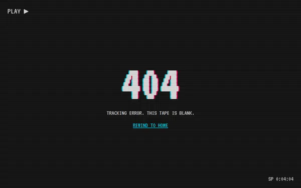 VHS Tape 404 page template preview