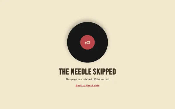 Vinyl 404 page template preview
