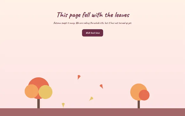 Autumn Leaves 404 page template preview