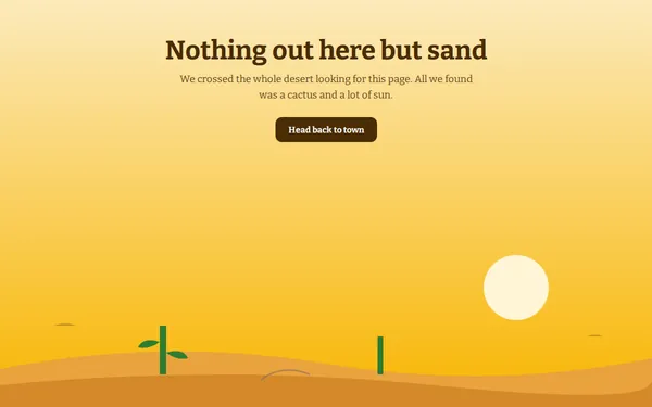 Desert 404 page template preview